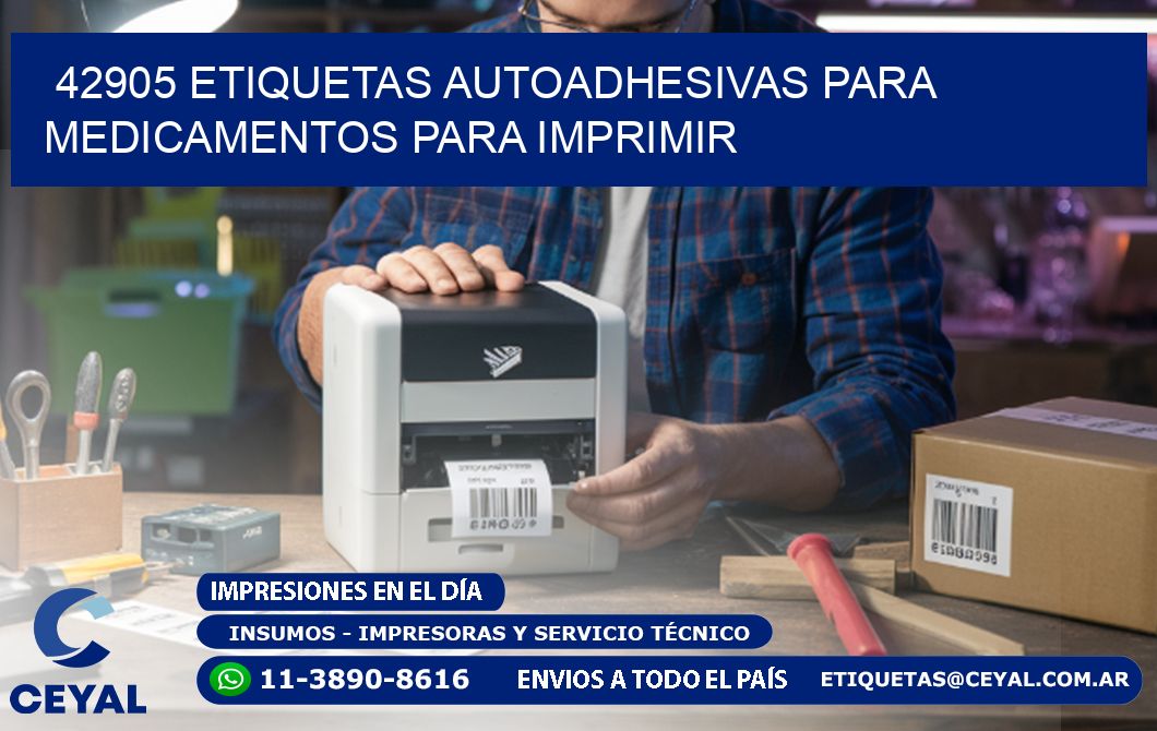42905 Etiquetas autoadhesivas para medicamentos para imprimir
