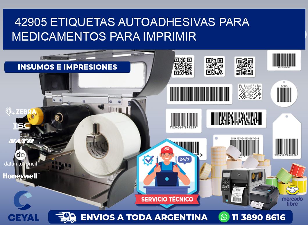 42905 Etiquetas autoadhesivas para medicamentos para imprimir