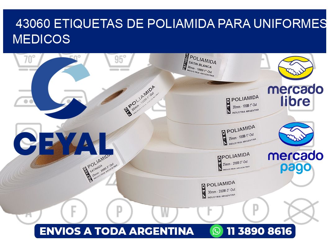 43060 Etiquetas de poliamida para uniformes medicos