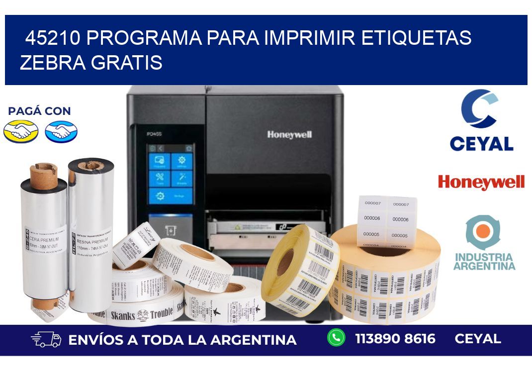 45210 Programa para imprimir etiquetas Zebra gratis