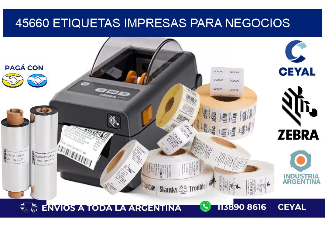 45660 etiquetas impresas para negocios