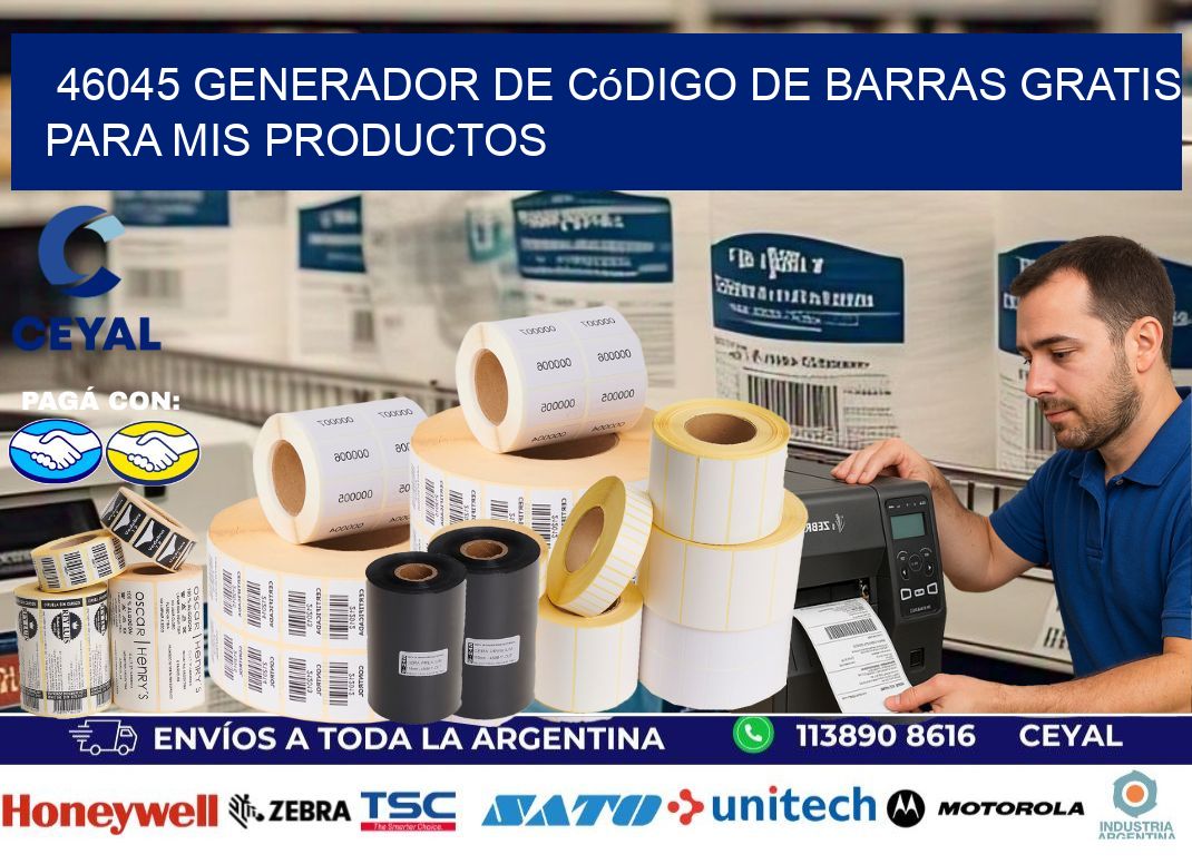 46045 Generador de código de barras gratis para mis productos