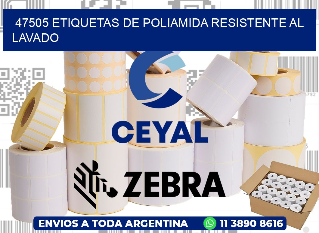 47505 Etiquetas de poliamida resistente al lavado