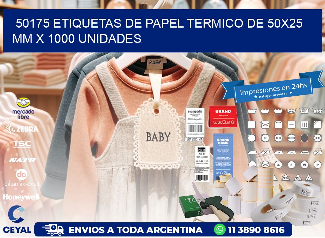50175 Etiquetas De Papel Termico De 50x25 Mm X 1000 Unidades