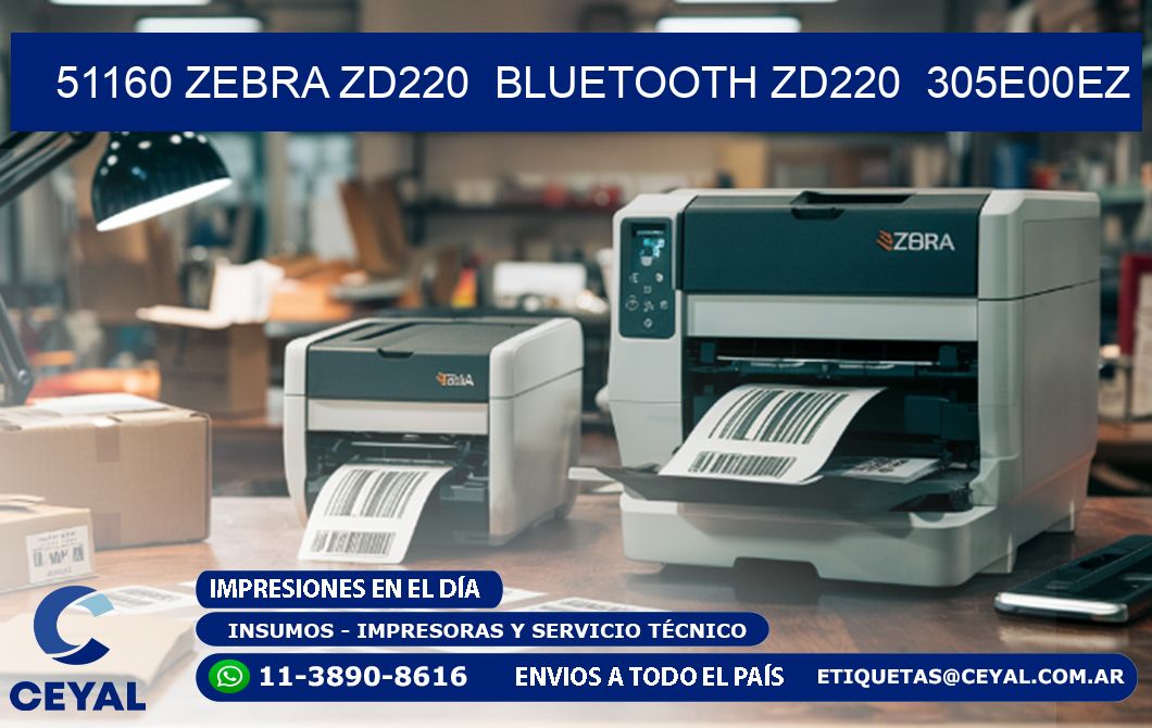 51160 Zebra ZD220 Bluetooth ZD220 305E00EZ