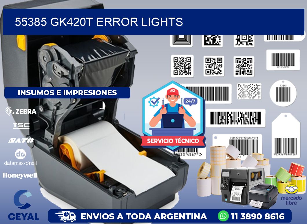 55385 GK420T error lights