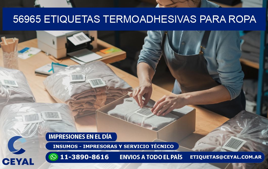 56965 Etiquetas termoadhesivas para ropa