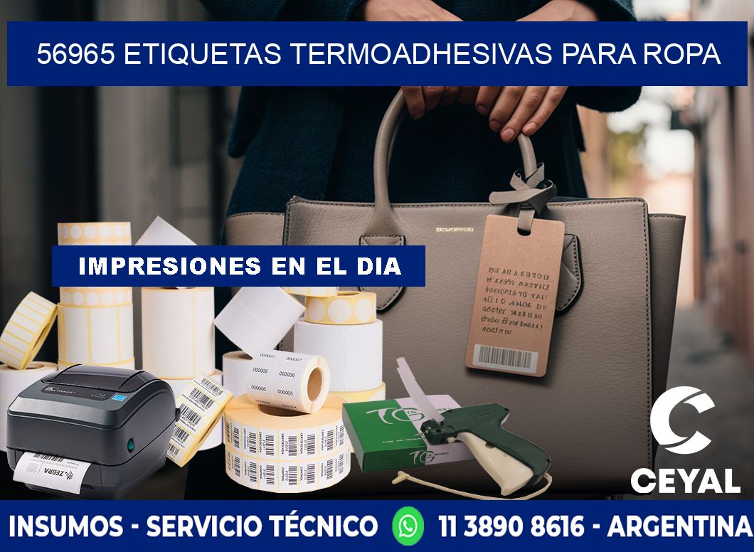 56965 Etiquetas termoadhesivas para ropa