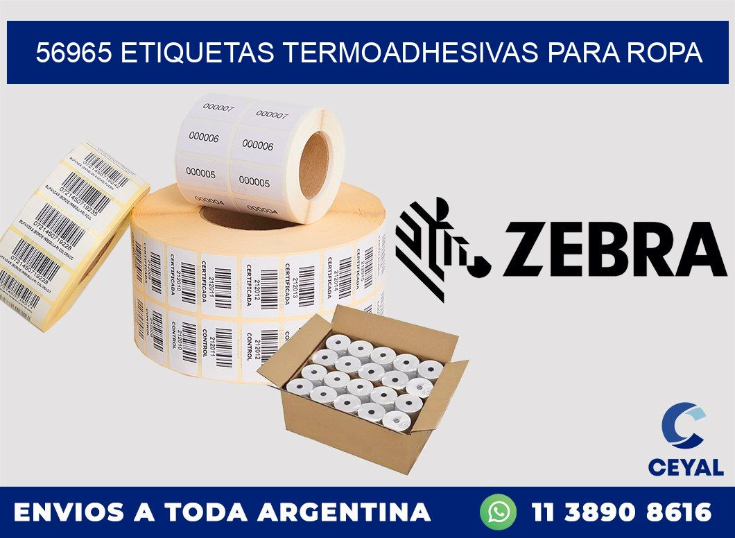 56965 Etiquetas termoadhesivas para ropa