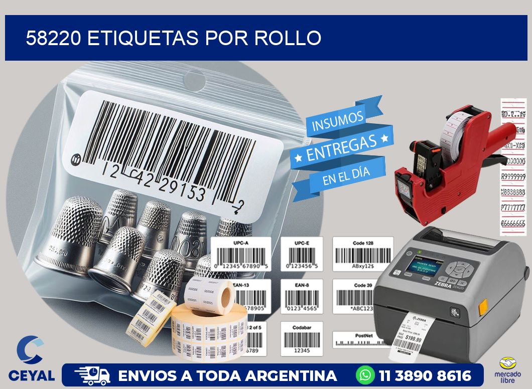 58220 Etiquetas por rollo