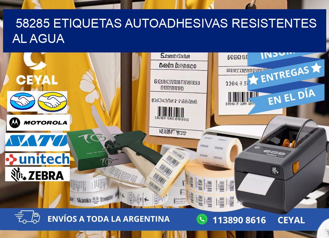 58285 etiquetas autoadhesivas resistentes al agua