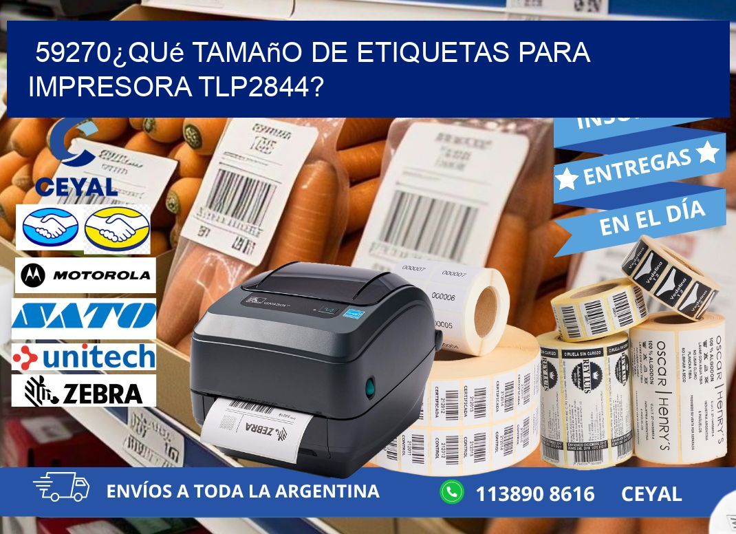 59270¿Qué tamaño de etiquetas para impresora tlp2844?