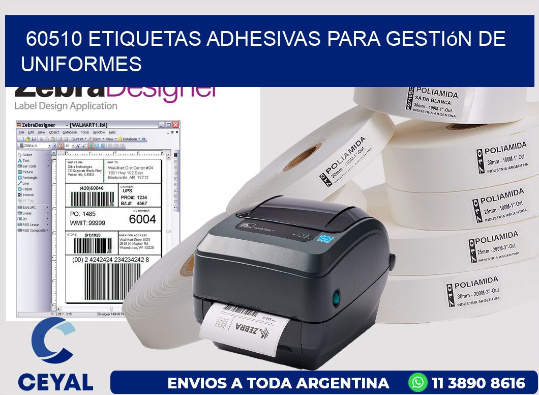 60510 Etiquetas adhesivas para gestión de uniformes