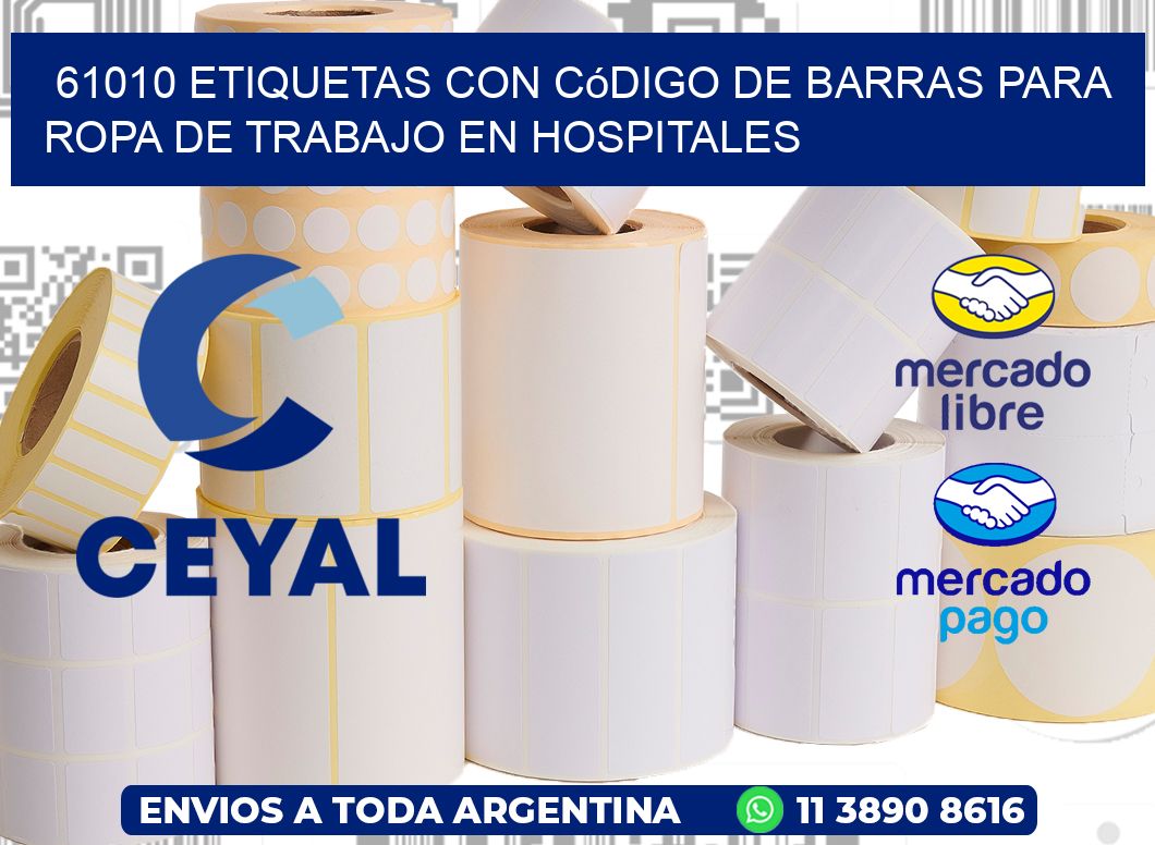 61010 Etiquetas con código de barras para ropa de trabajo en hospitales