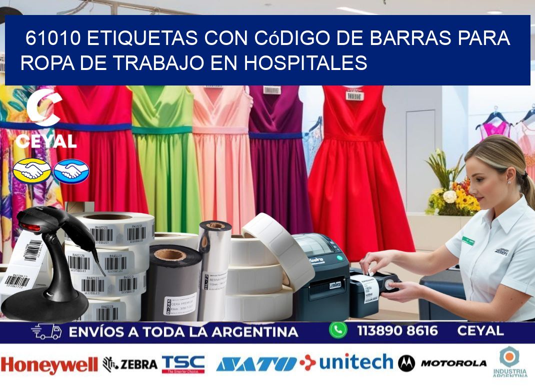 61010 Etiquetas con código de barras para ropa de trabajo en hospitales