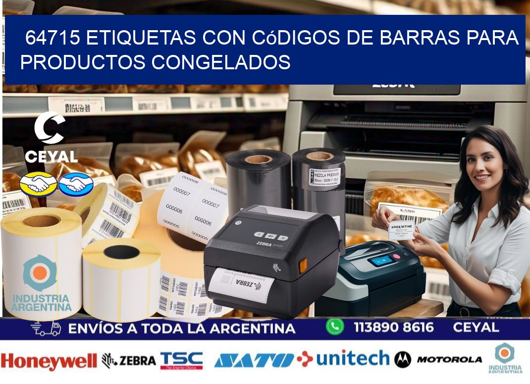 64715 Etiquetas con códigos de barras para productos congelados