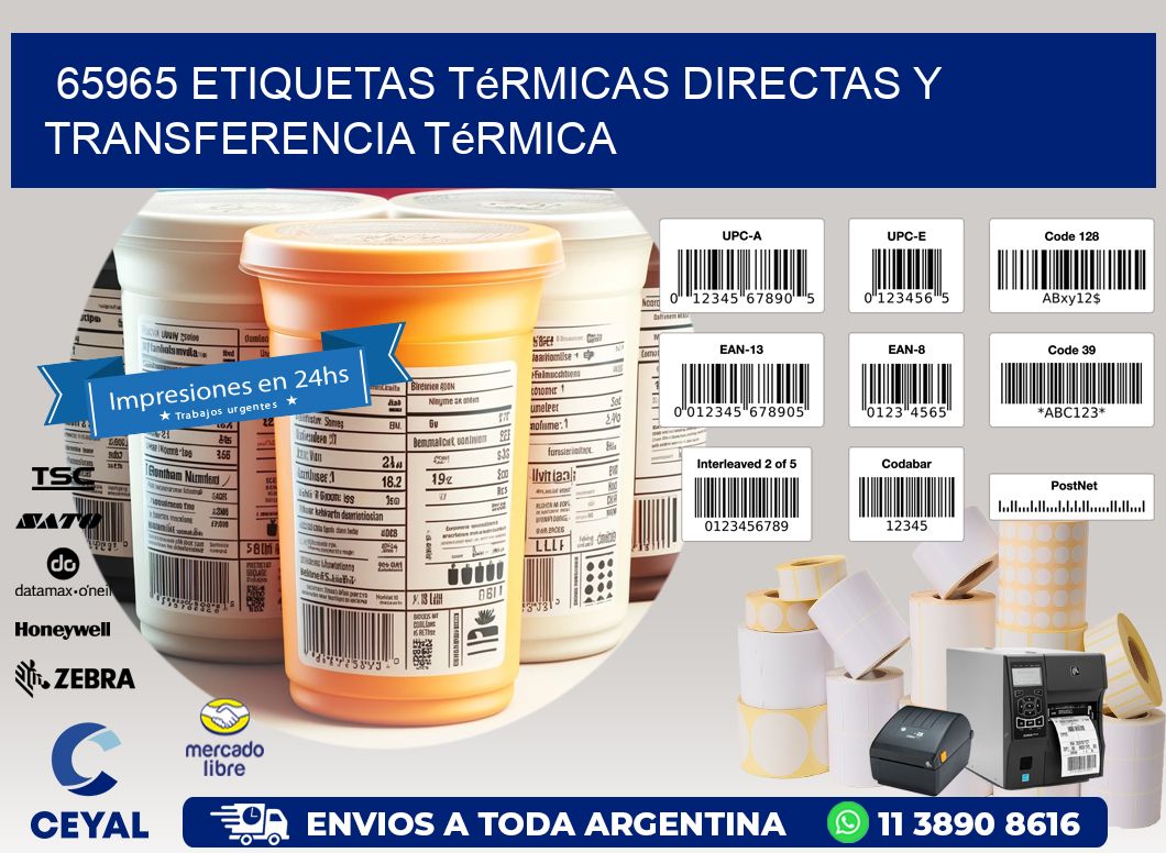 65965 etiquetas térmicas directas y transferencia térmica