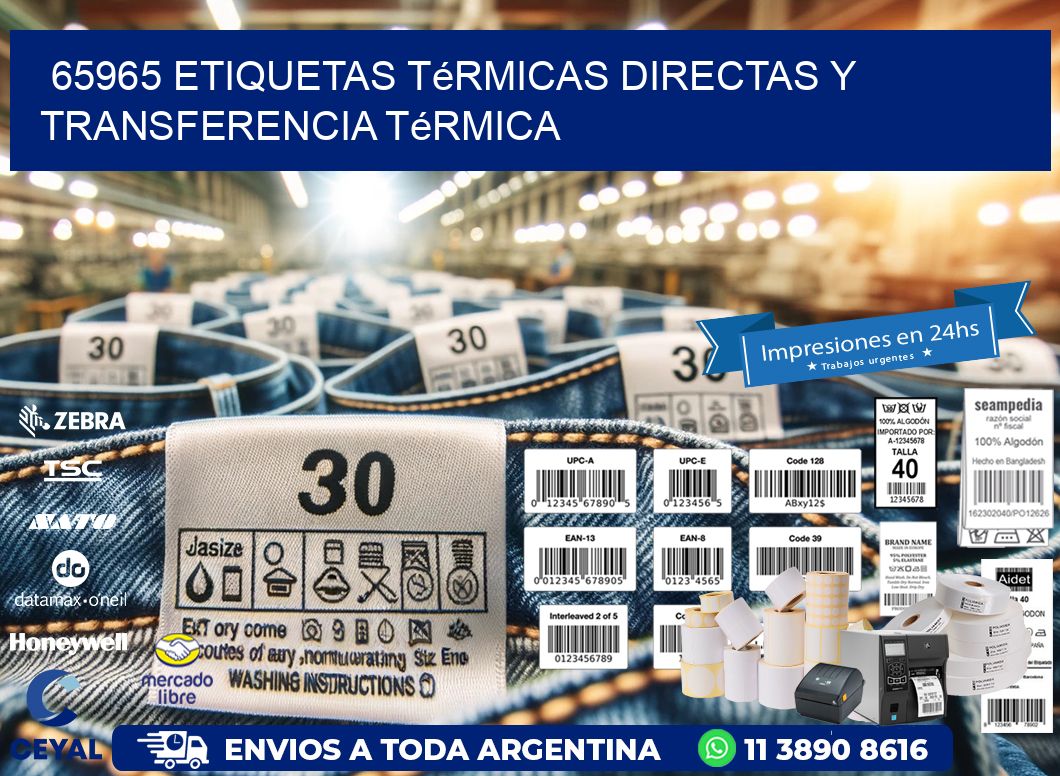 65965 etiquetas térmicas directas y transferencia térmica
