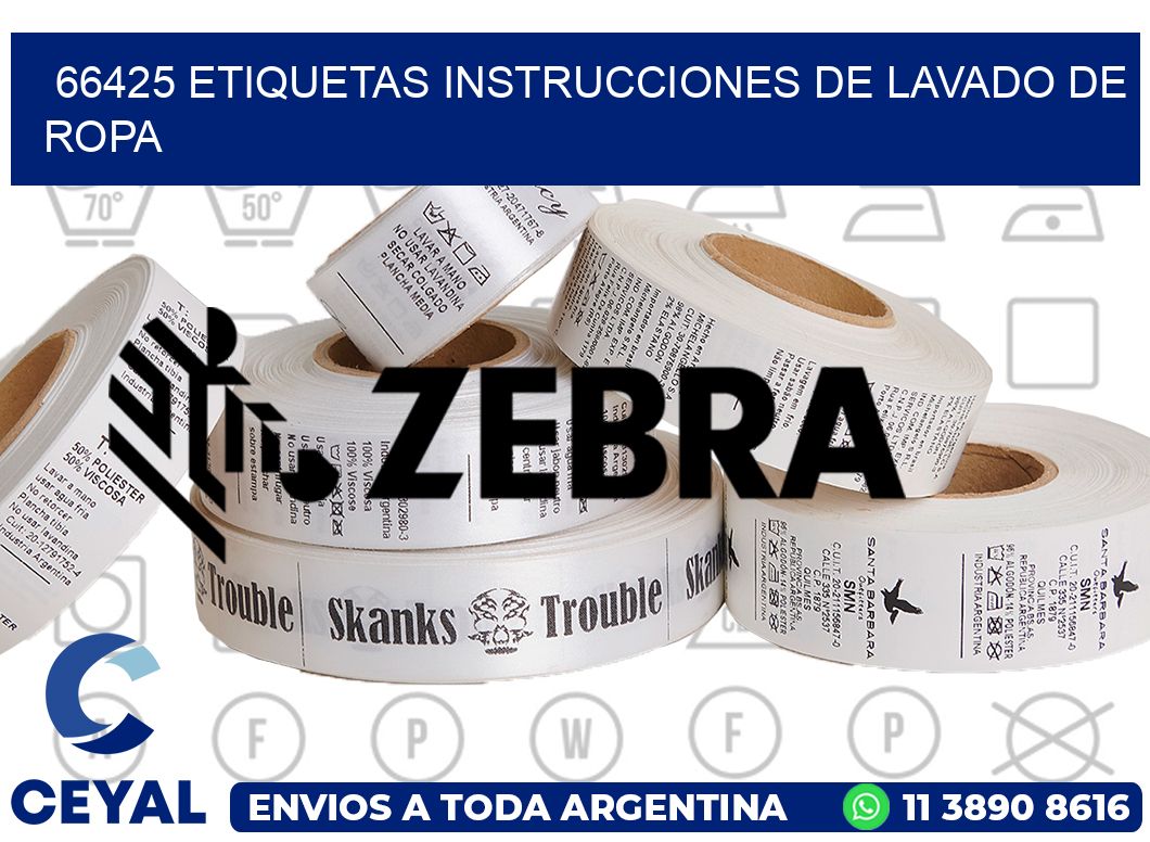 66425 etiquetas instrucciones de lavado de ropa