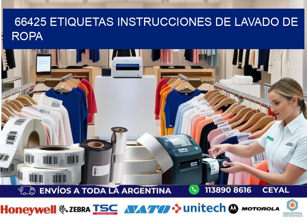 66425 etiquetas instrucciones de lavado de ropa