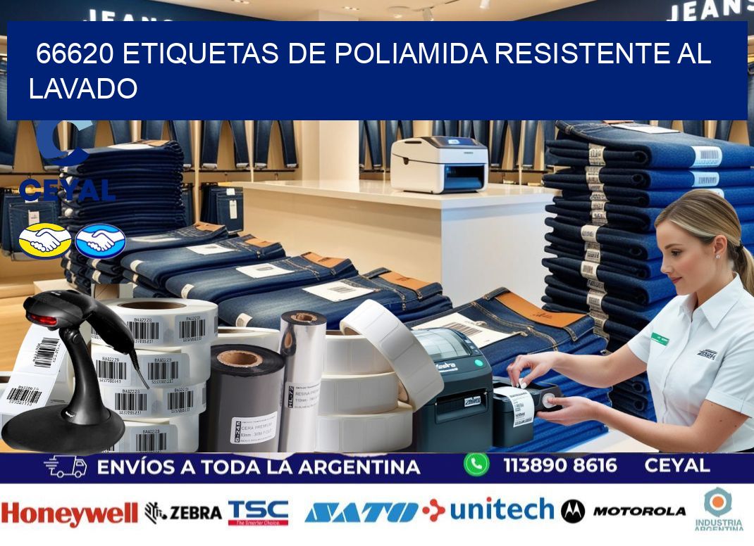 66620 Etiquetas de poliamida resistente al lavado