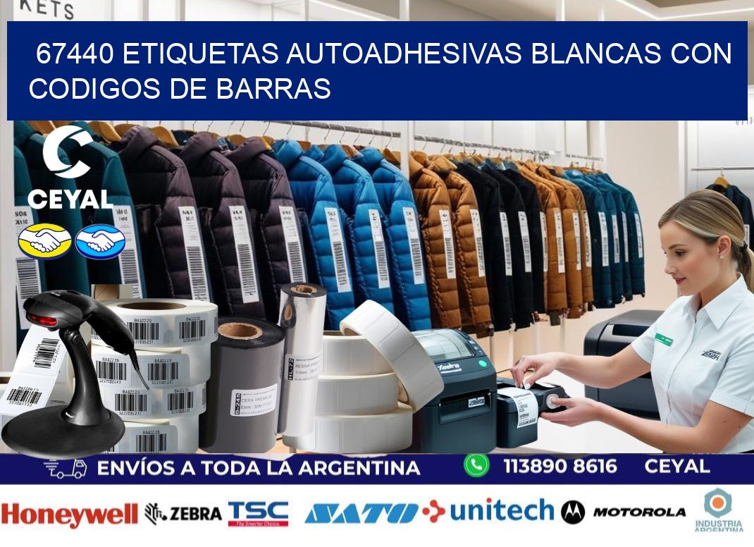 67440 etiquetas autoadhesivas blancas con codigos de barras