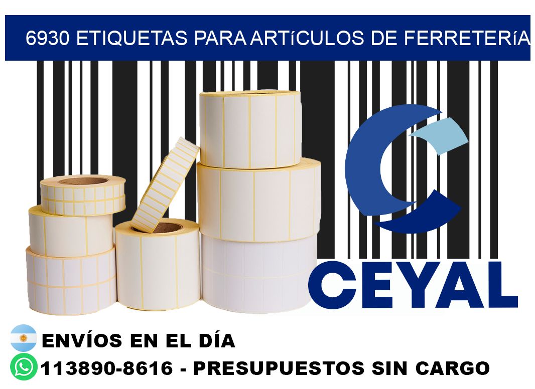 6930 Etiquetas para artículos de ferretería