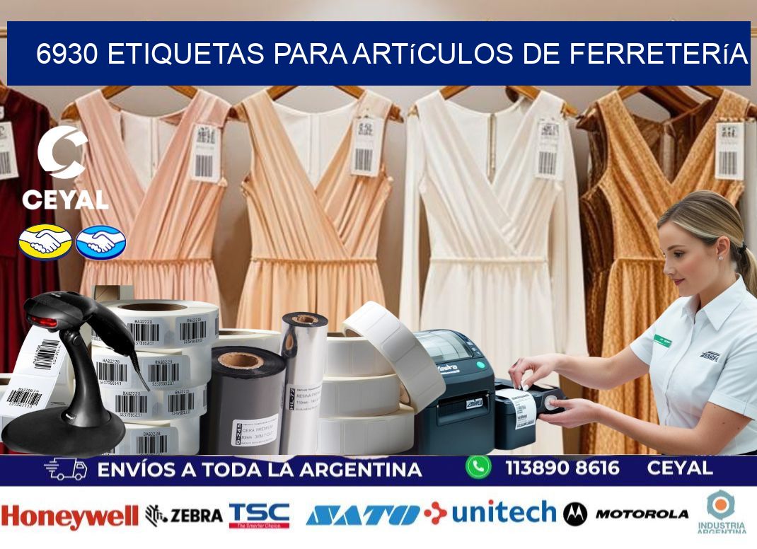 6930 Etiquetas para artículos de ferretería