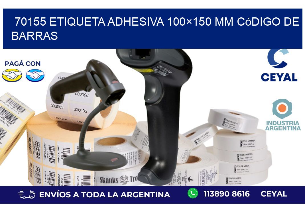 70155 etiqueta adhesiva 100×150 mm código de barras