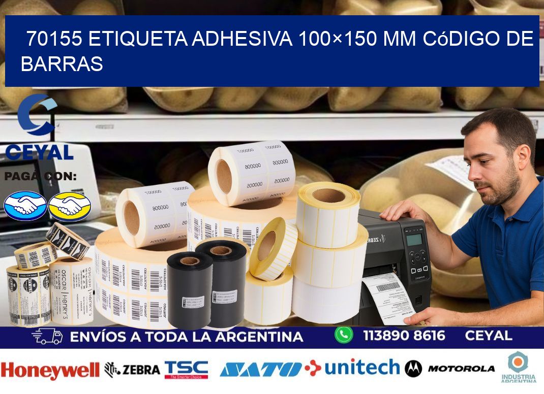 70155 etiqueta adhesiva 100×150 mm código de barras