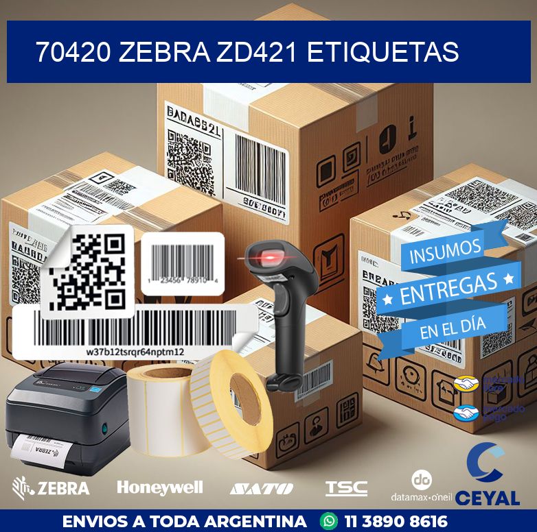 70420 Zebra ZD421 etiquetas