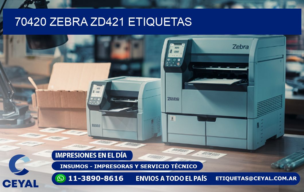 70420 Zebra ZD421 etiquetas