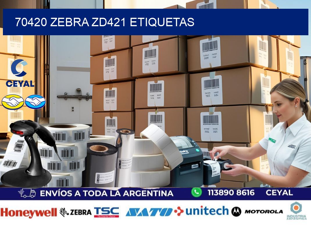 70420 Zebra ZD421 etiquetas