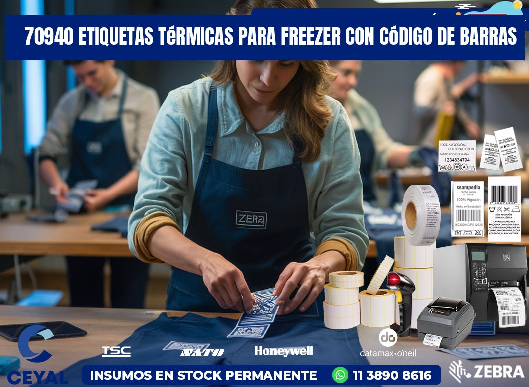 70940 etiquetas térmicas para freezer con código de barras