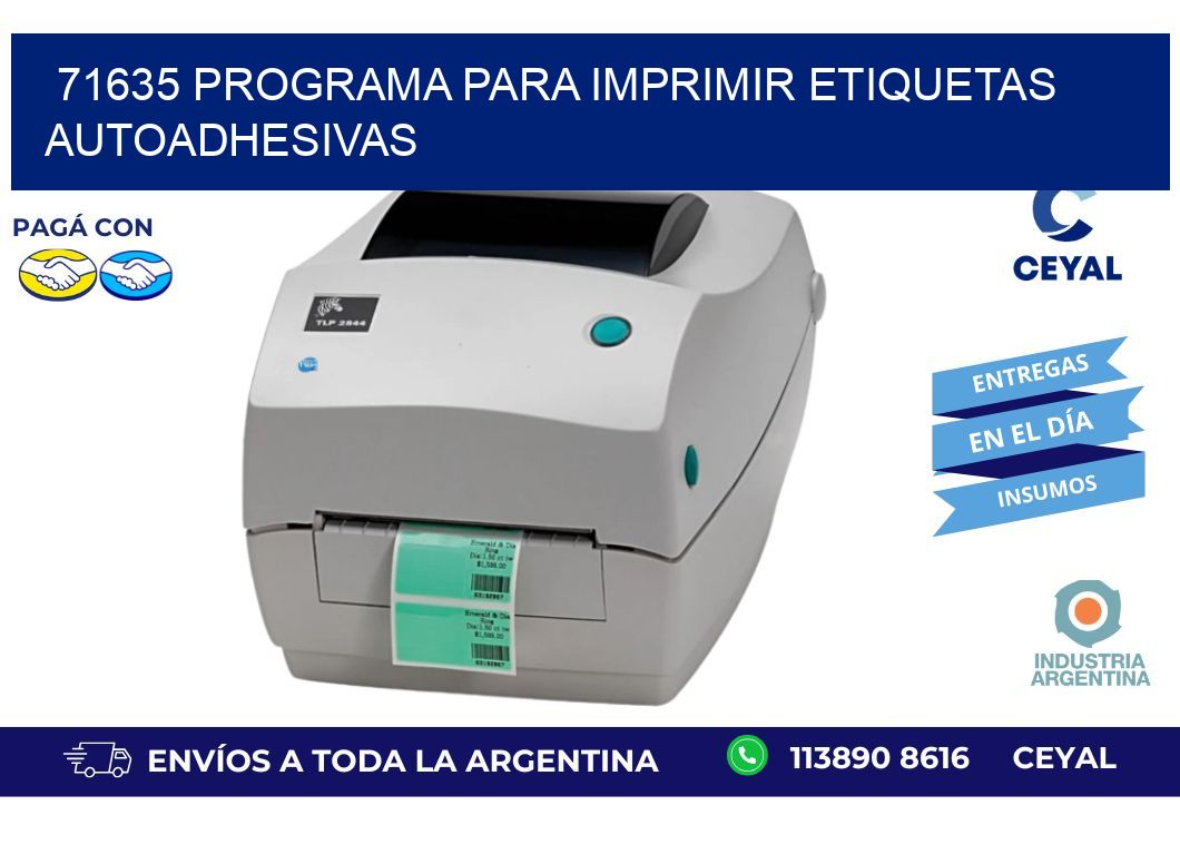 71635 Programa para imprimir etiquetas autoadhesivas
