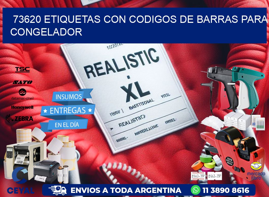 73620 Etiquetas con codigos de barras para congelador
