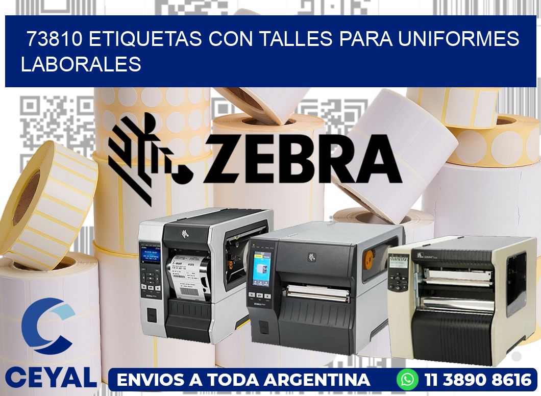 73810 etiquetas con talles para uniformes laborales
