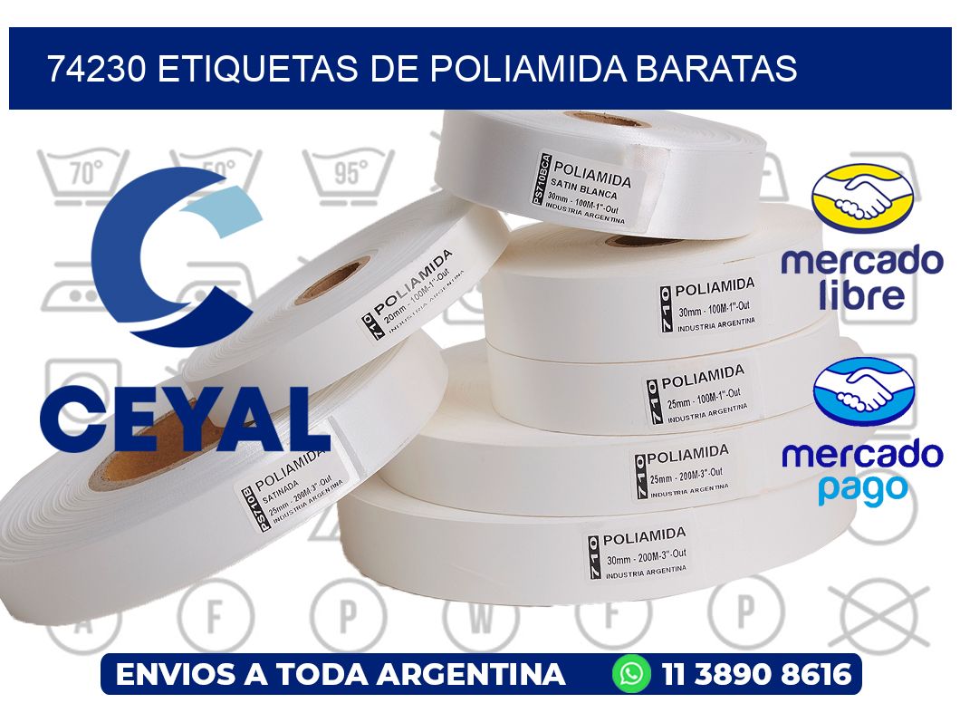 74230 etiquetas de poliamida baratas