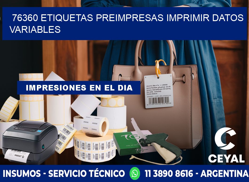 76360 Etiquetas preimpresas imprimir datos variables