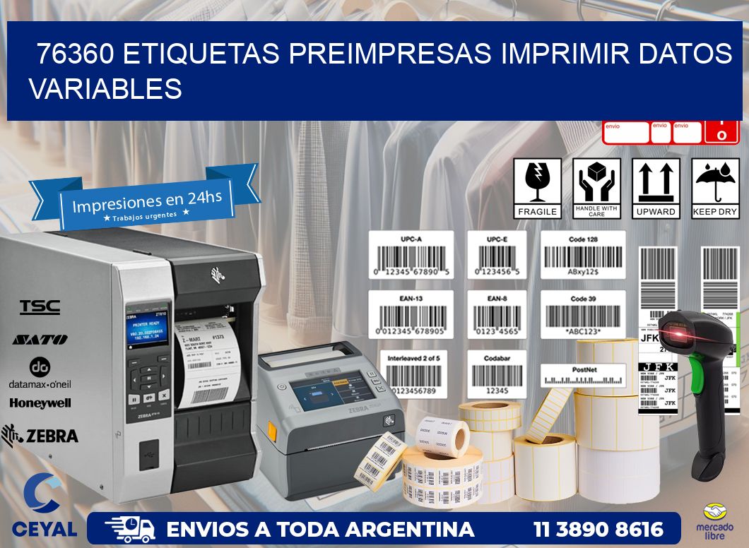 76360 Etiquetas preimpresas imprimir datos variables