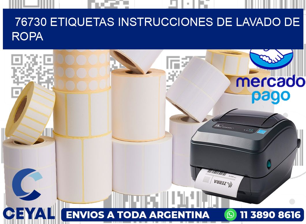 76730 etiquetas instrucciones de lavado de ropa