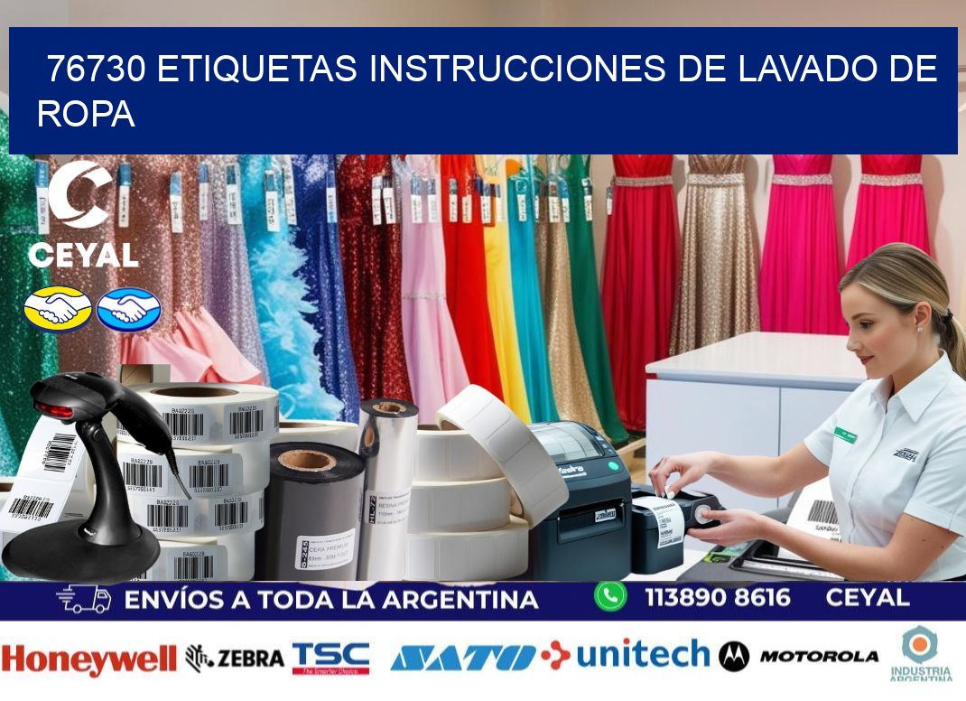 76730 etiquetas instrucciones de lavado de ropa