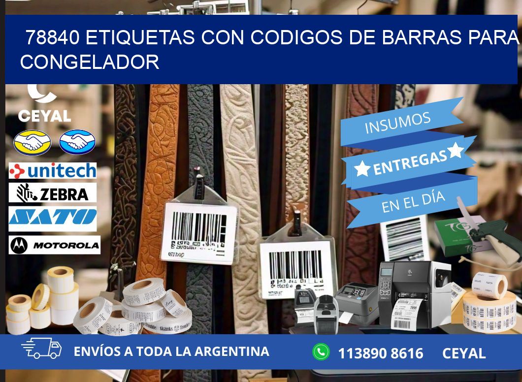 78840 Etiquetas con codigos de barras para congelador