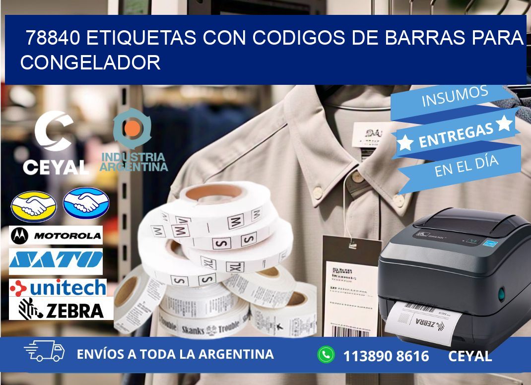 78840 Etiquetas con codigos de barras para congelador