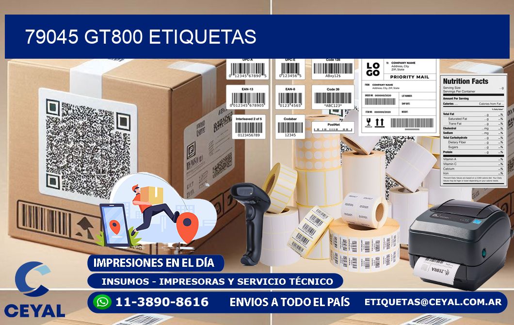 79045 GT800 etiquetas