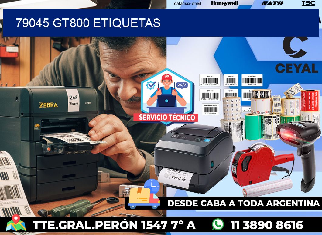 79045 GT800 etiquetas