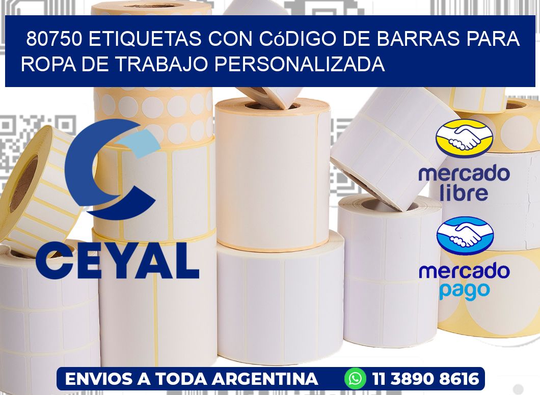 80750 Etiquetas con código de barras para ropa de trabajo personalizada