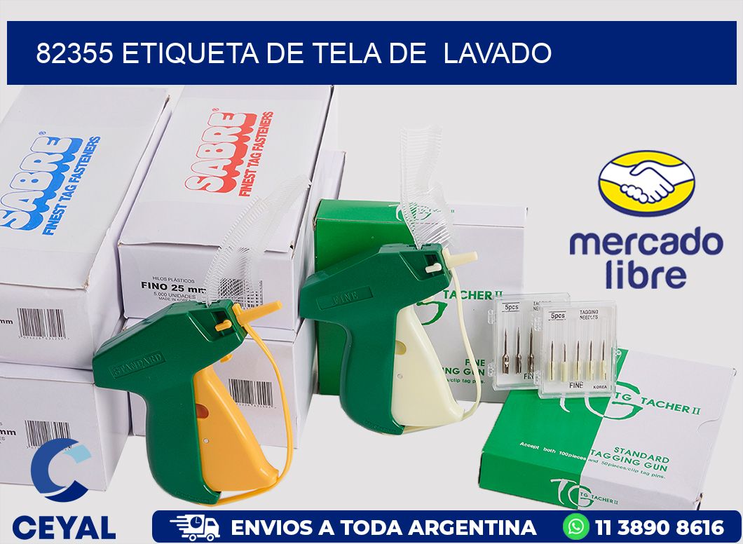 82355 etiqueta de tela de  lavado