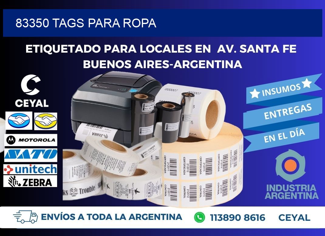 83350 Tags para ropa