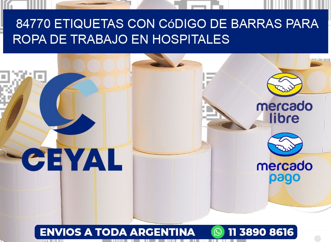 84770 Etiquetas con código de barras para ropa de trabajo en hospitales